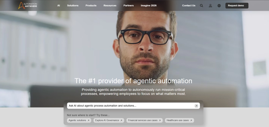 Automation Anywhere homepage