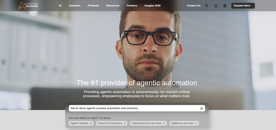 Automation Anywhere homepage