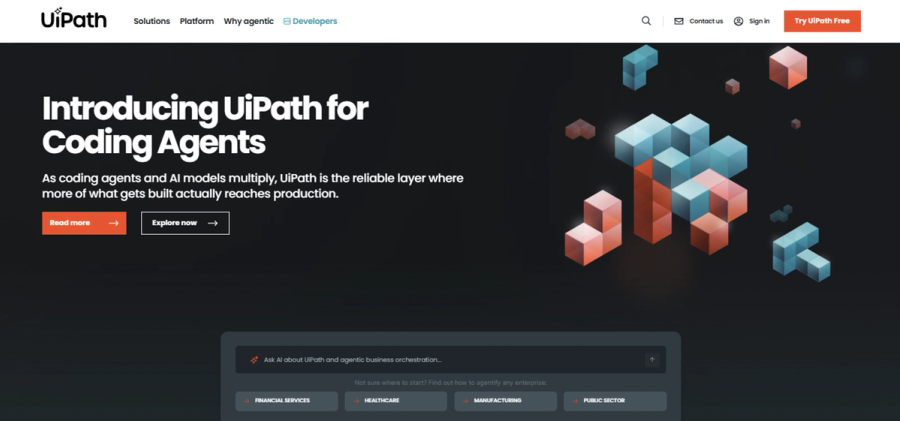 UiPath homepage