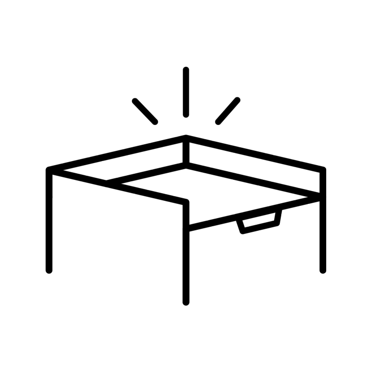 Black and white illustrated image showing the lip around the product's edges