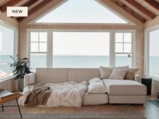 span sleeper sectional sofa in ivory