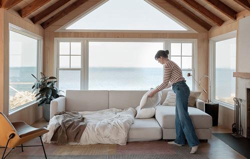 span sleeper sectional with storage chaise