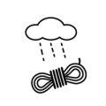 Cord under rainy cloud