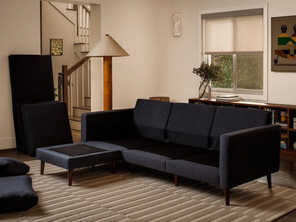 Building a fort with Burrow modular sofa cushions