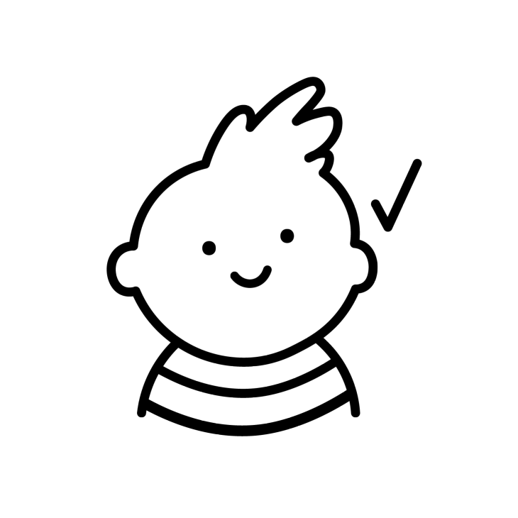 Black and white illustrated image of a happy and safe child