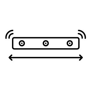 Black illustration of a speaker that is on