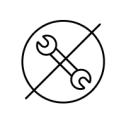 Wrench icon crossed out