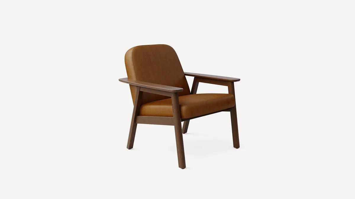 lodge chair in camel leather