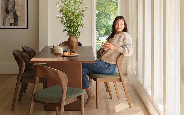 Gallery dining table walnut lifestyle