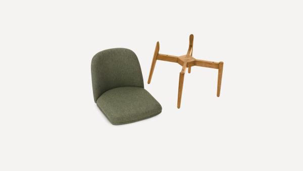Alto dining chair disassembled