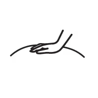 Icon showing a hand pushing on a sofa cushion