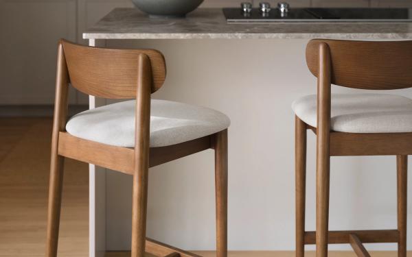 Haiku counter stools in papyrus/oak
