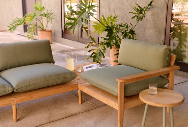 dunes outdoor teak sectional with side table