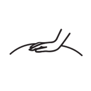Icon showing a hand pushing on a sofa cushion