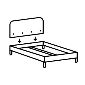 icon of headboard being insert into frame