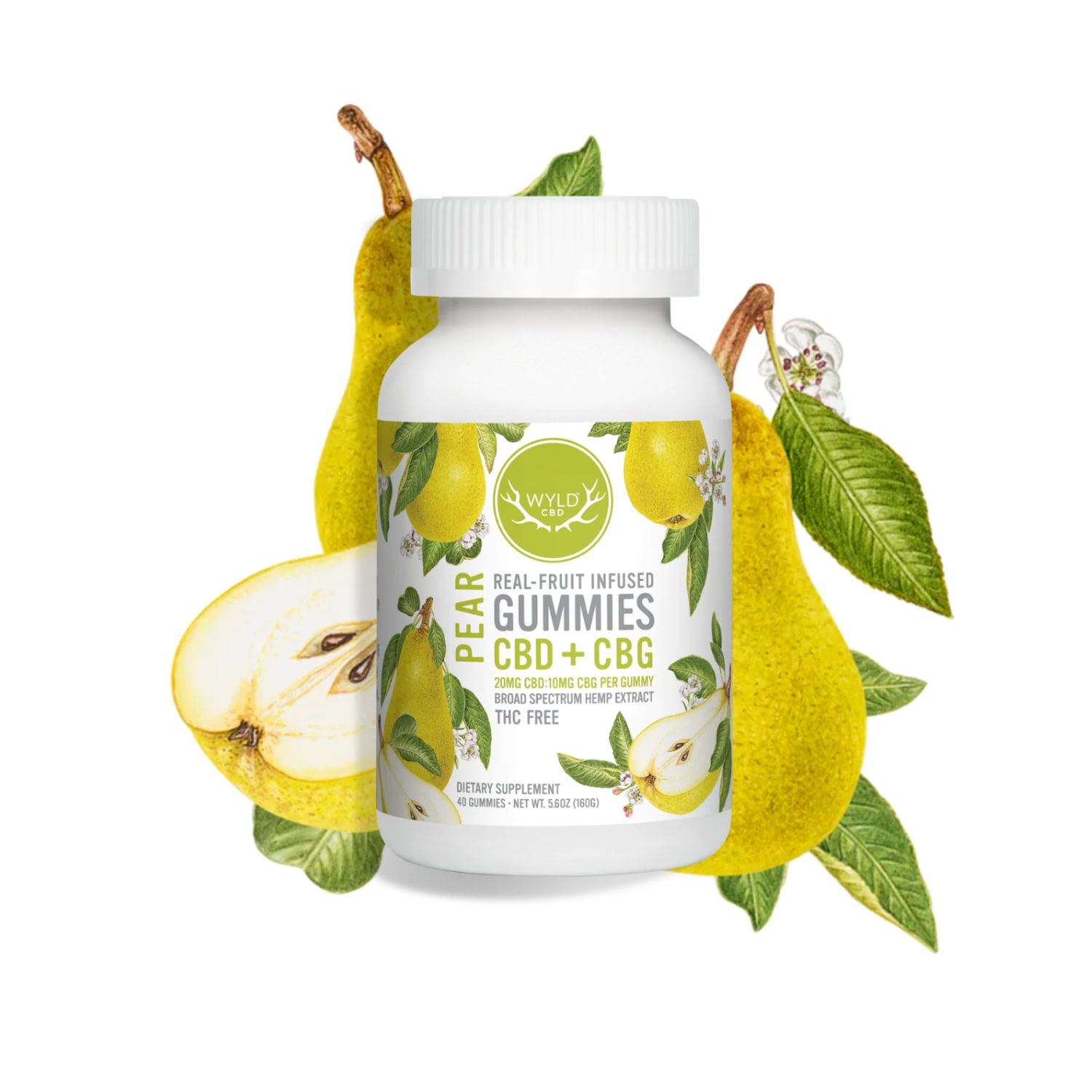 Wyld CBD Pear Gummies (CBD + CBG)