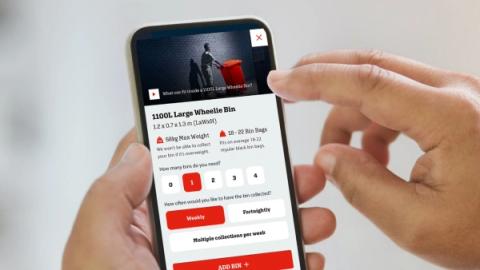 Biffa website on phone