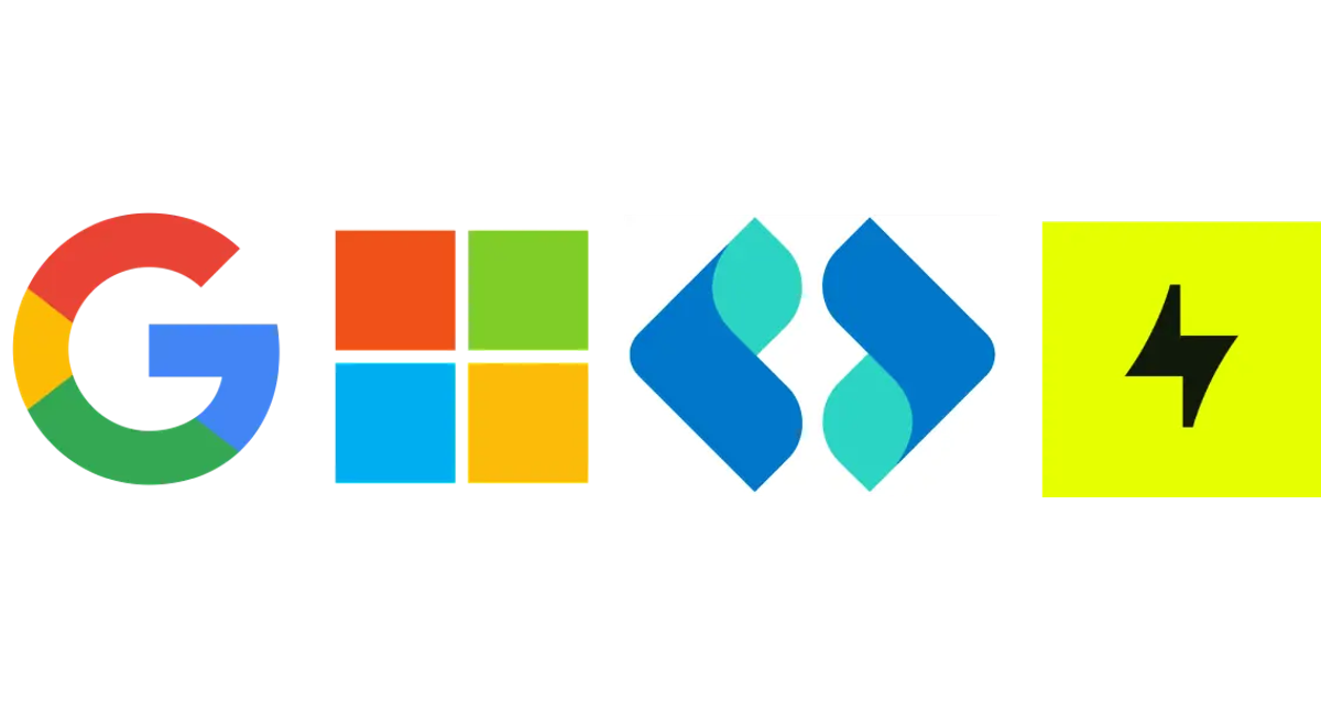 Logos of Google, Microsoft, Optimizely and a fourth AI platform, representing the major players in enterprise AI.