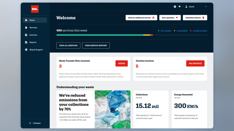 Biffa'ws website online portal, built and designed by UNRVLD