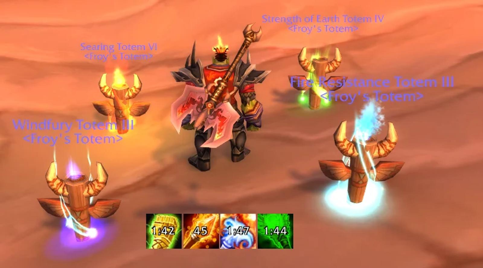 A Orc Shaman and his Totems in WoW