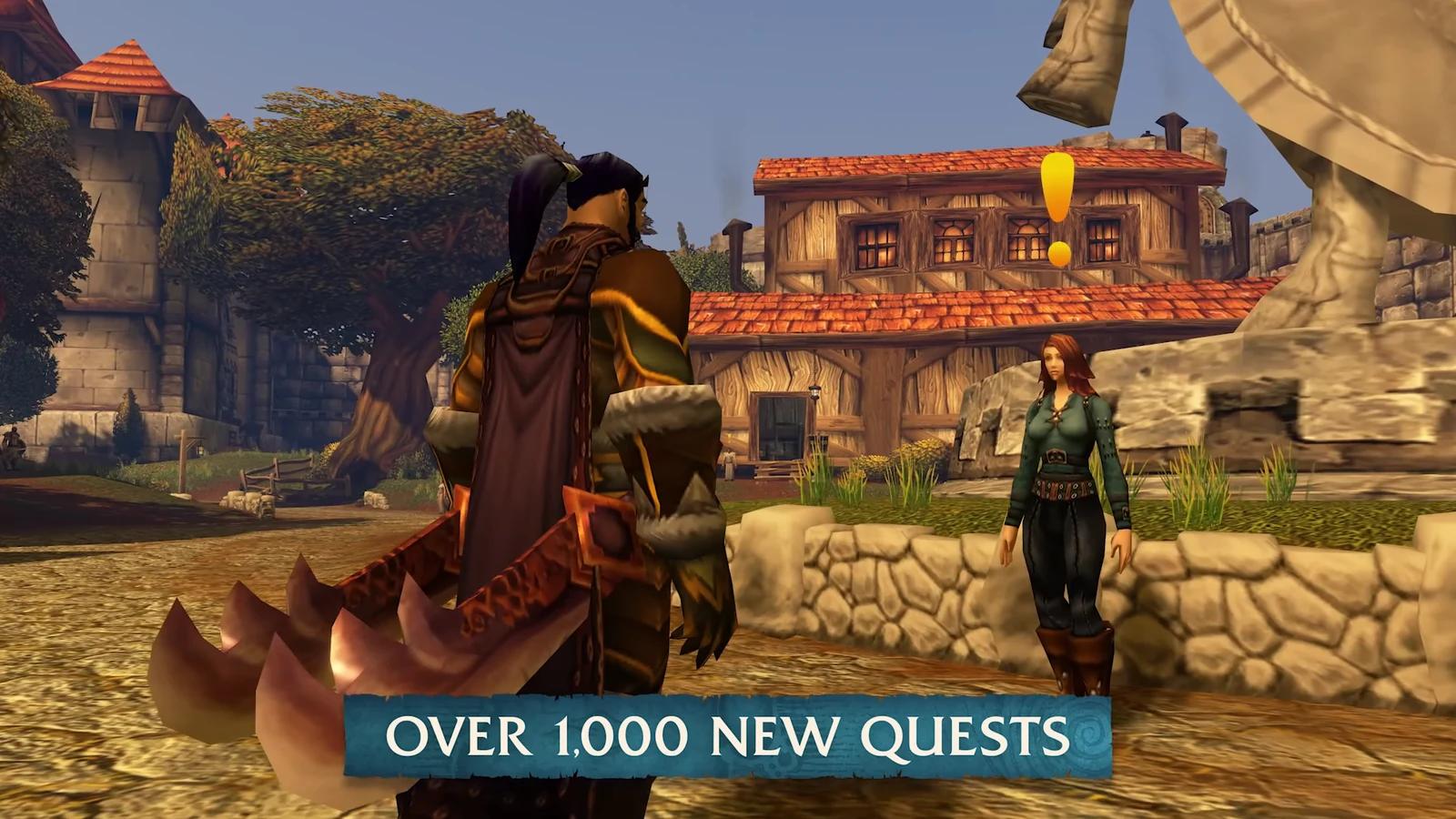 Screenshot from WoW: Forever announcement video showing that the game will have over 1000 new quests