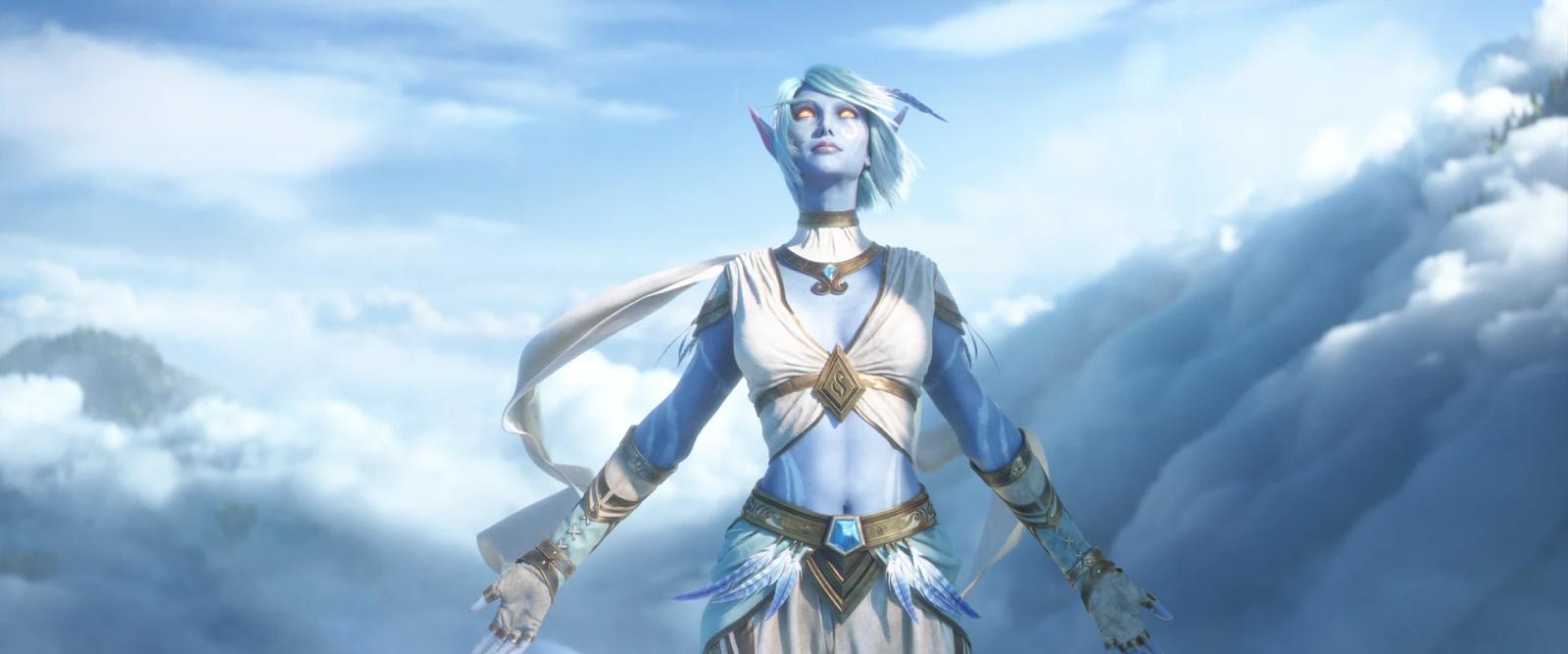 Skyborne female character in WoW: Forever