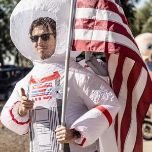 Derek in astronaut costume