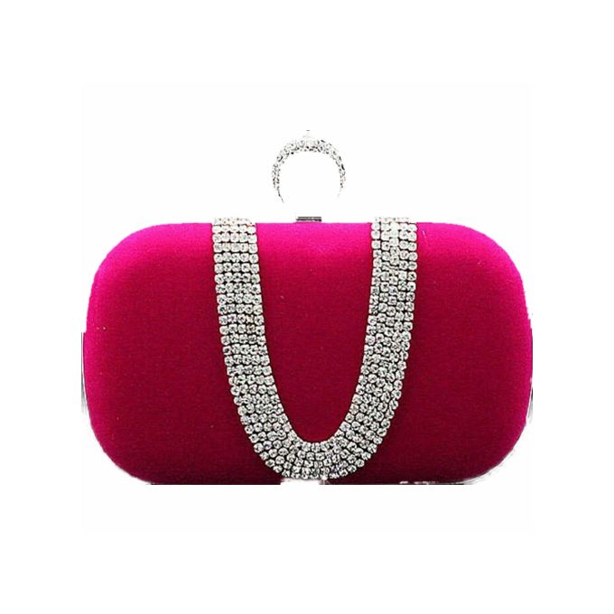 Women Clutch Wedding Evening Bag Bridal Crystal-Pink