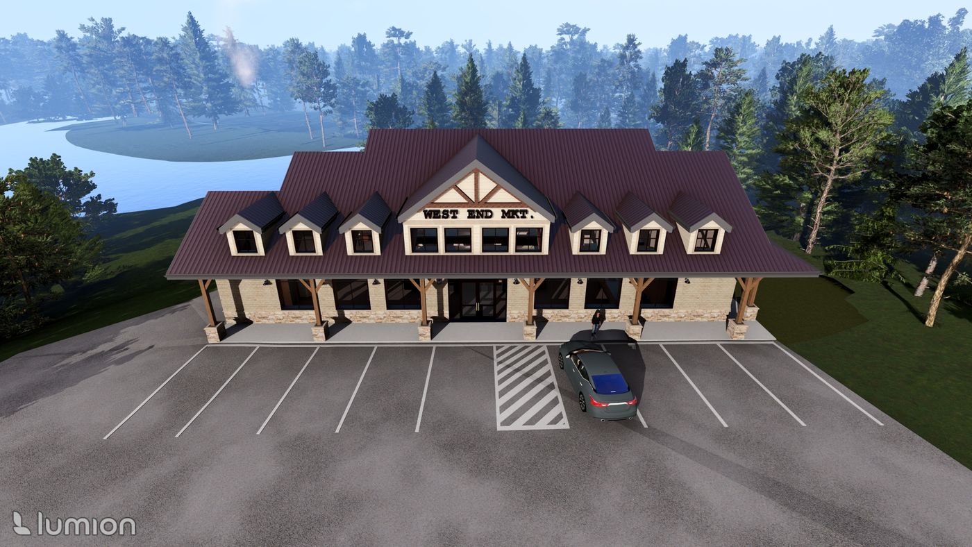 Featured exterior perspective rendering of the Woodbury Convenience Center.