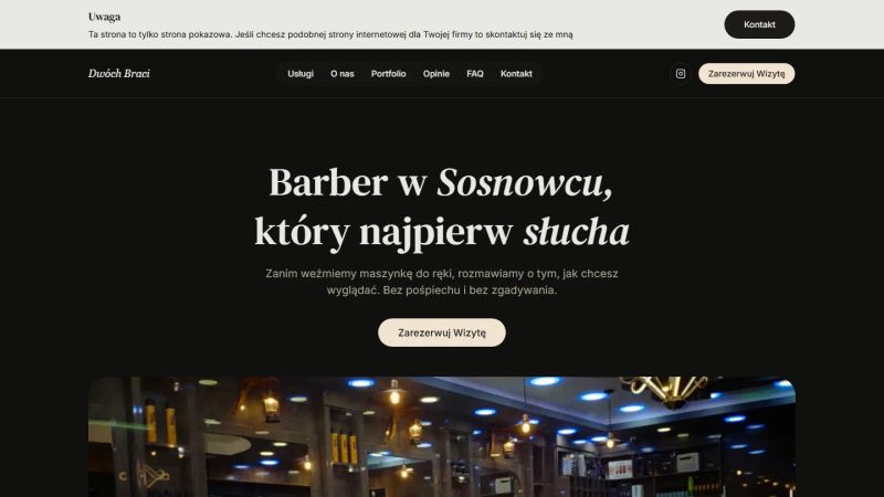 Strona główna salonu Dwóch Braci Barbershop