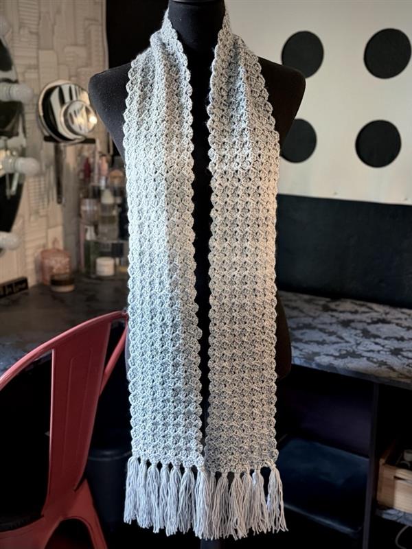 Silver Fringed Scarf