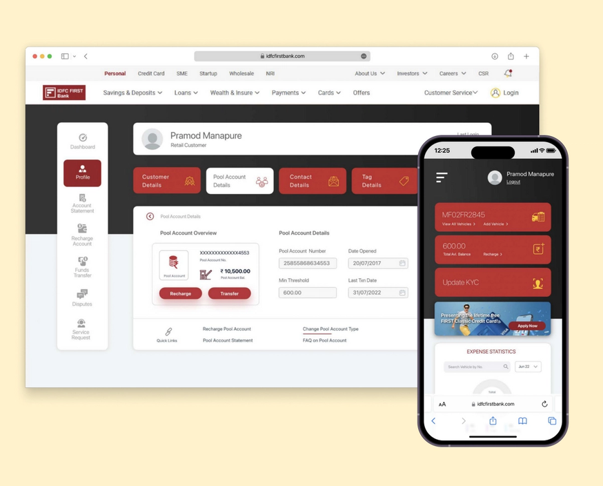 IDFC FIRST Bank mult-platform banking app