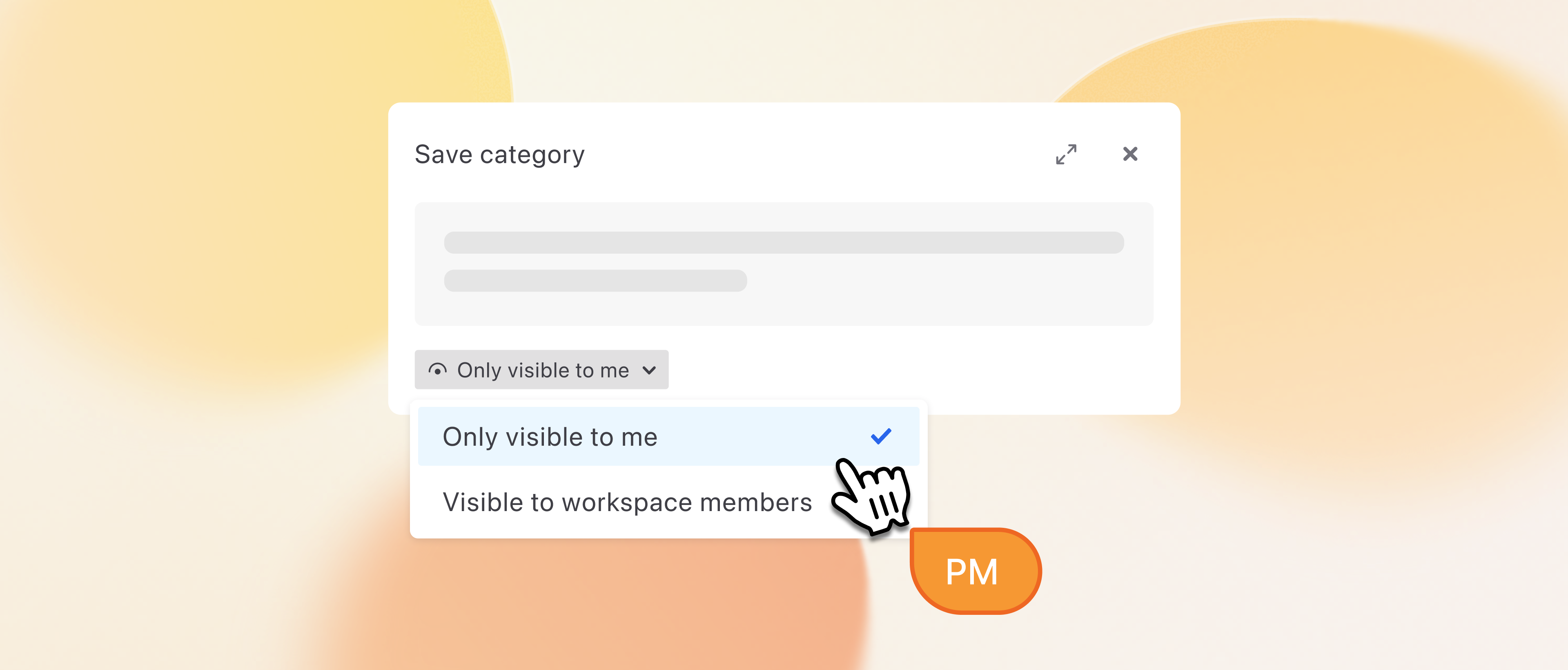 Options of visibility