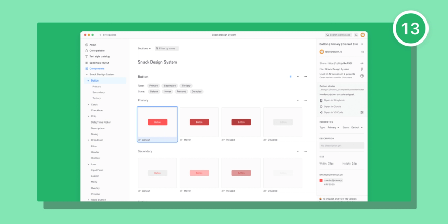 Styleguide components page