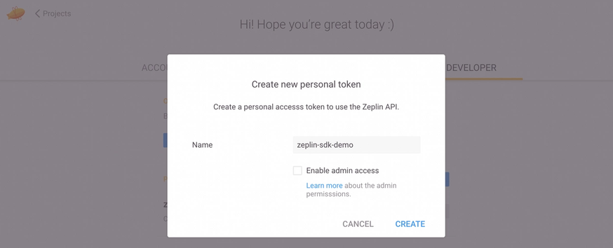 Name new personal token