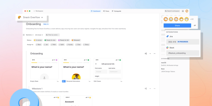 Screenshot of Zeplin's redesigned Project Dashboard