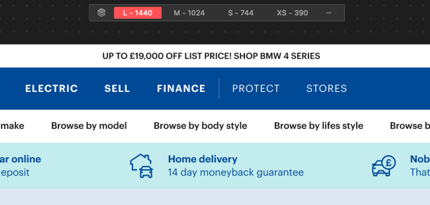 Example Screen Variants in Zeplin for design organization