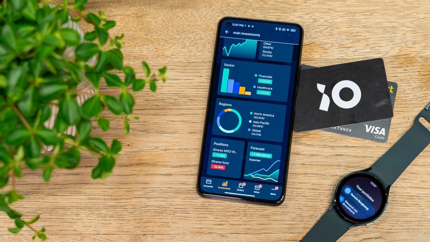 mobile banking app on a smartphone