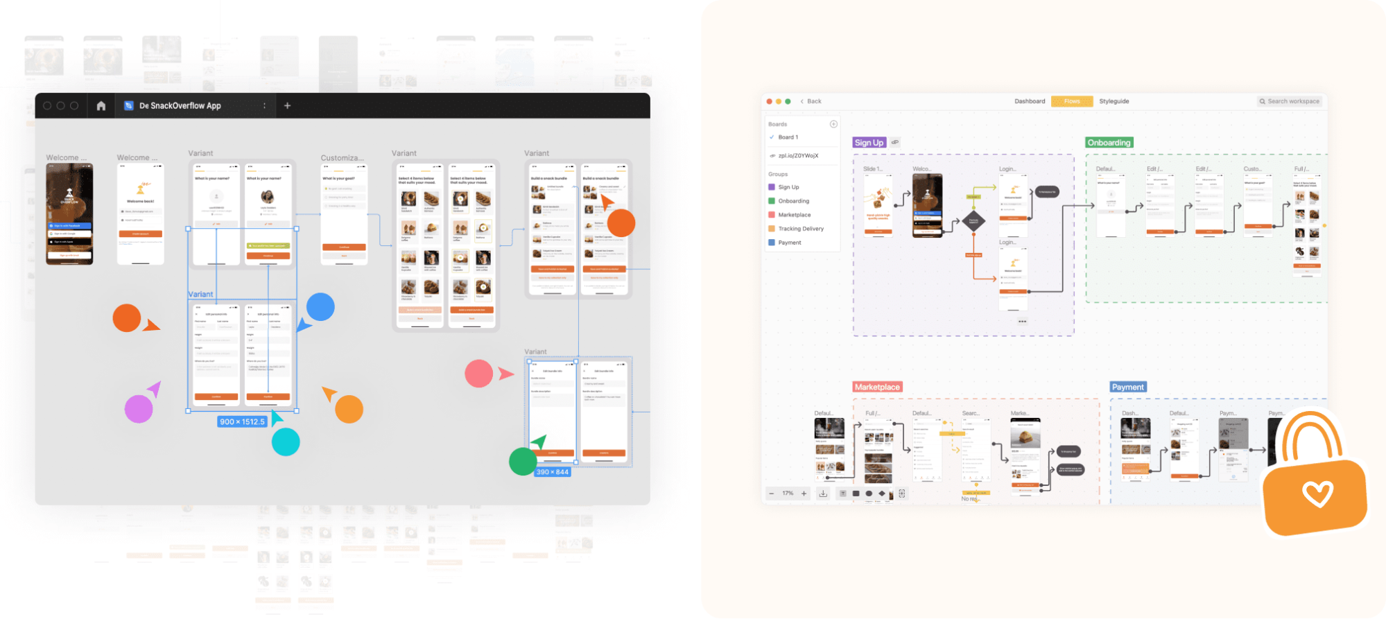 In Figma, designs keep changing, while screens in Zeplin are locked