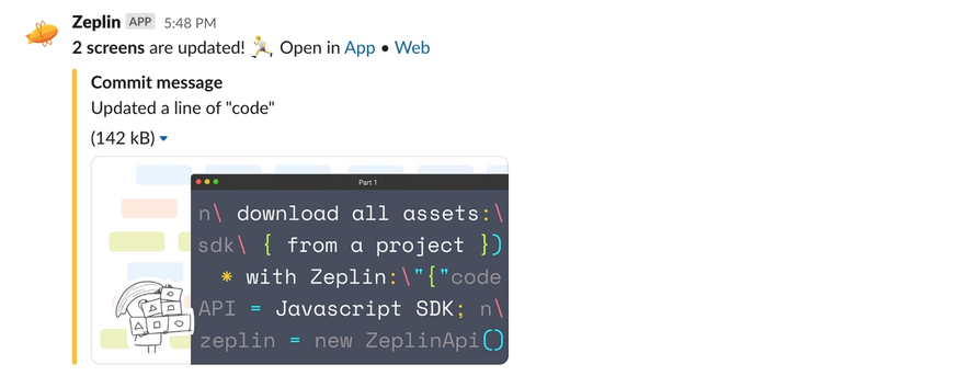 Zeplin automated Slack integration