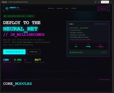 Cyberpunk design style demo screenshot