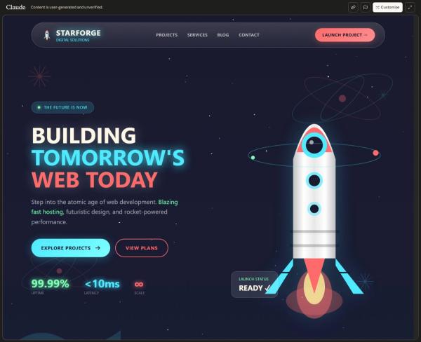 Retrofuturism design style demo screenshot