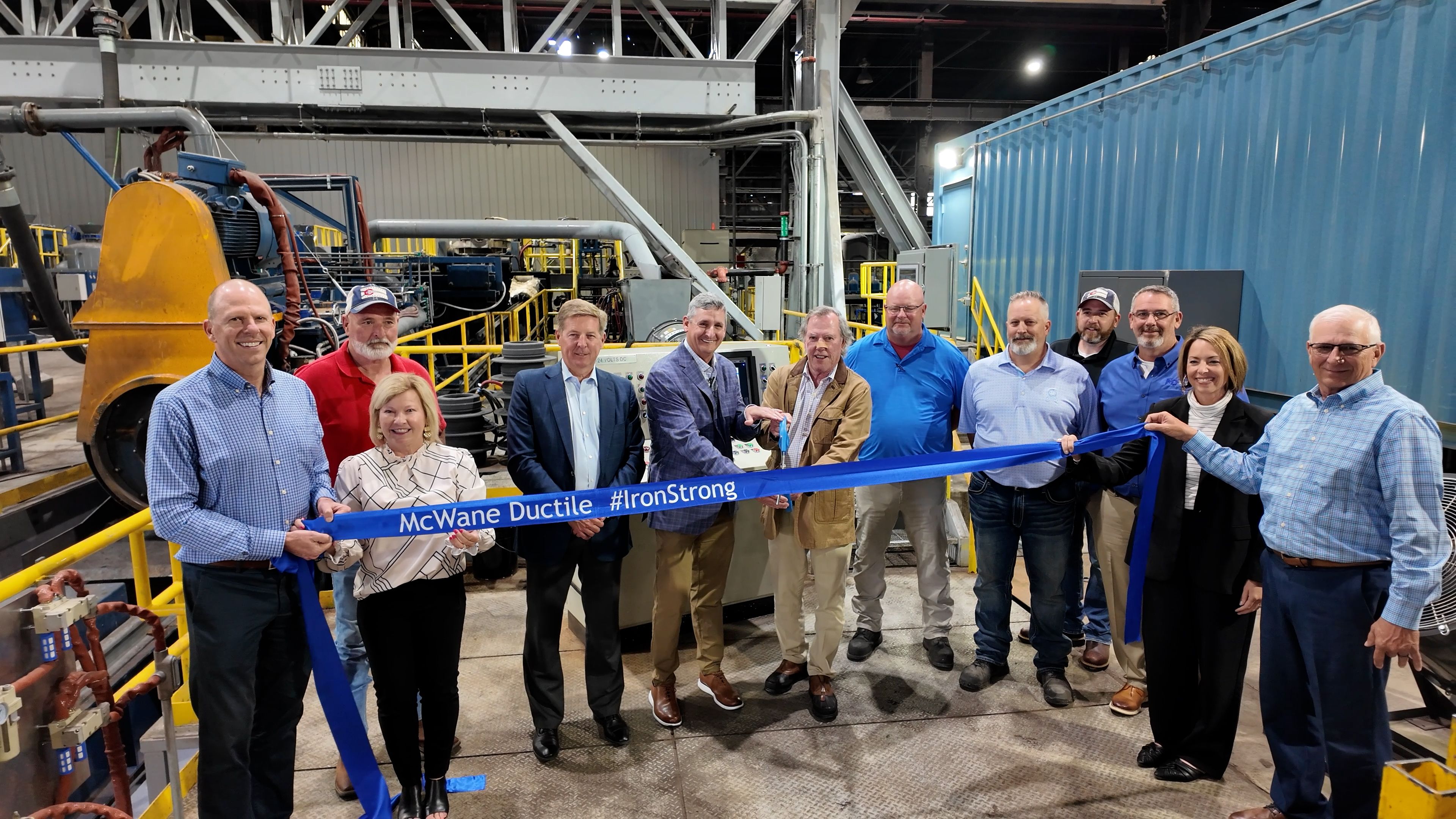 McWane Ductile ribbon cutting celebrating the section casting expansion