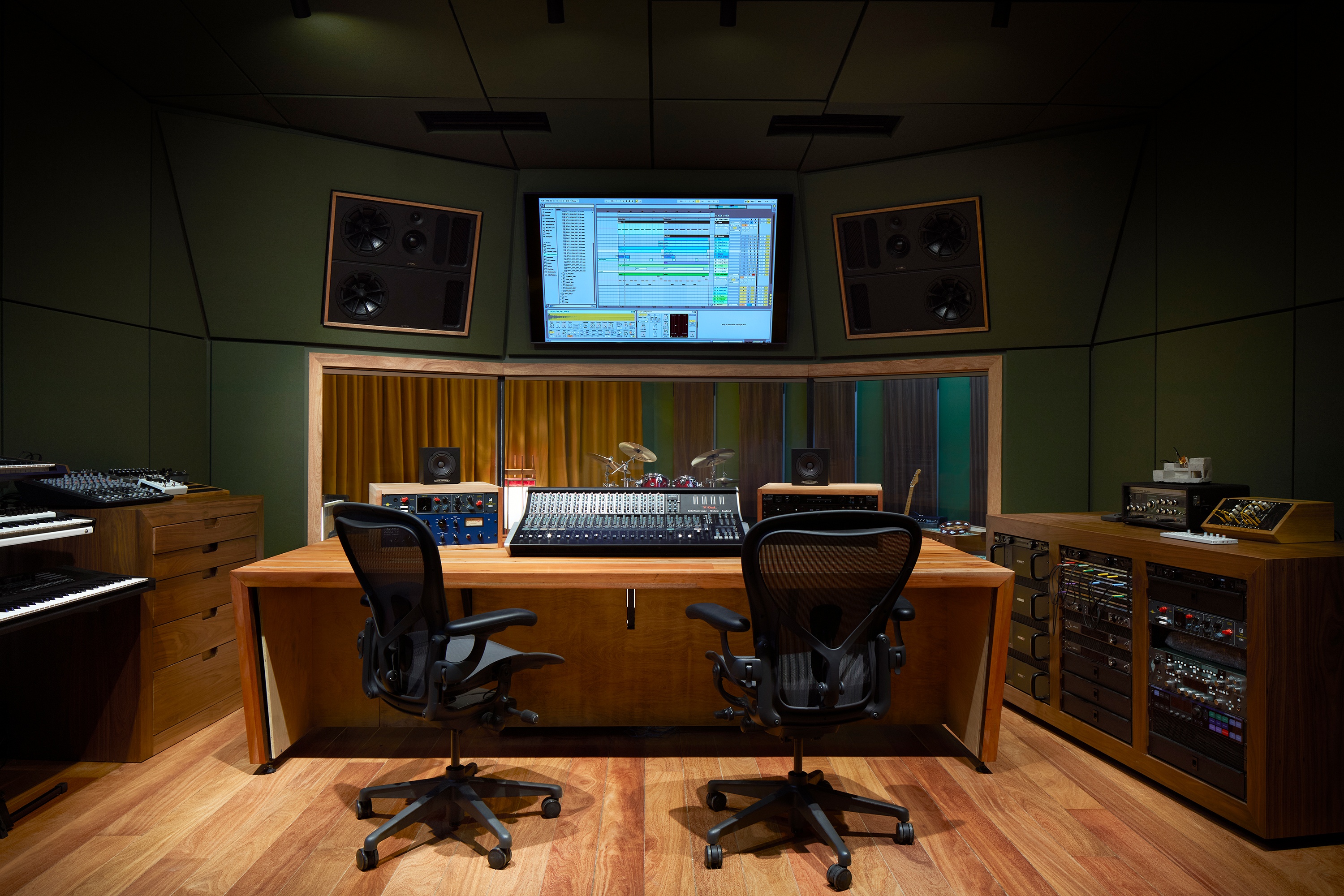 interior of the recording booth
