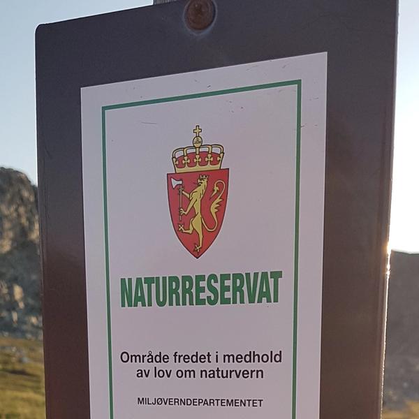 Sign for nature reserve.