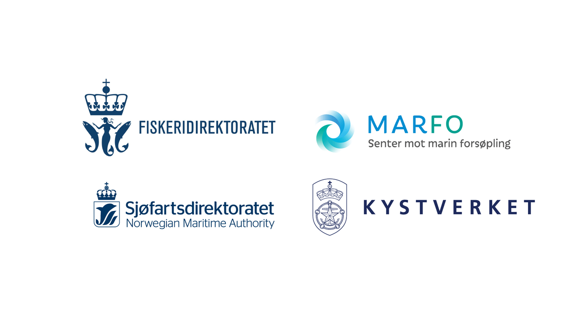 Logoene til Fiskeridirektoratet, Senter mot marin forsøpling, Kystverket, Sjøfartsdirektoratet