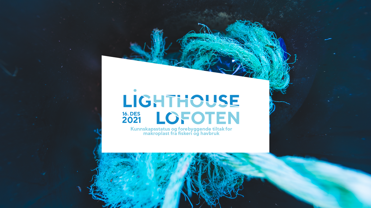 Rope stump with a dark background and the Lighthouse Lofoten logo.