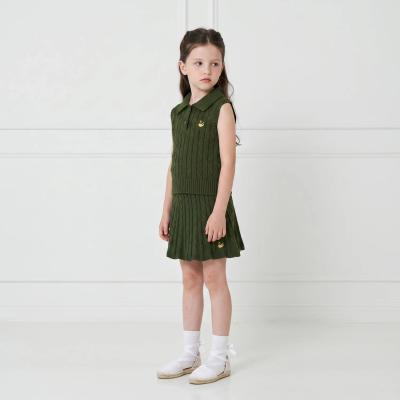 Cable Knit Sleeveless Polo Shirt