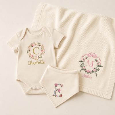 Personalized baby essentials with embroidered names and monograms