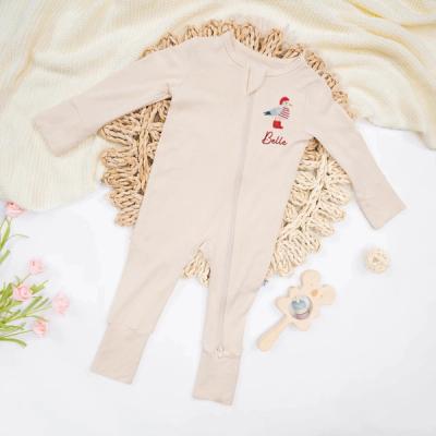 Embroidered Christmas Seagull Baby Pajamas - SwaddleAn - Sand Footie